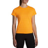 Brooks Luxe T-shirt de course à pied à manches courtes femme live face - Heather Orange Pop