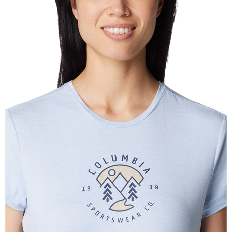 Columbia Sloan Ridge t-shirt à manches courtes femme col -Whisper Heather / Naturally Boundless