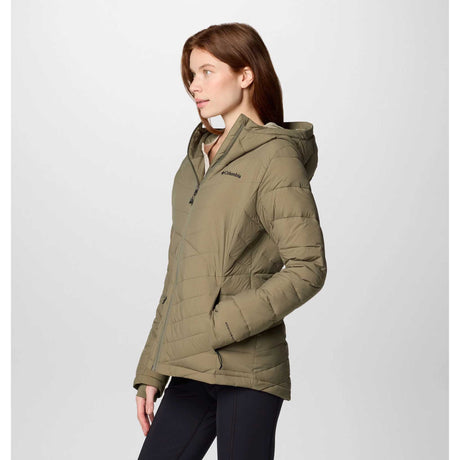 Columbia manteau à capuchon Joy Peak II femme latéral -Stone Green