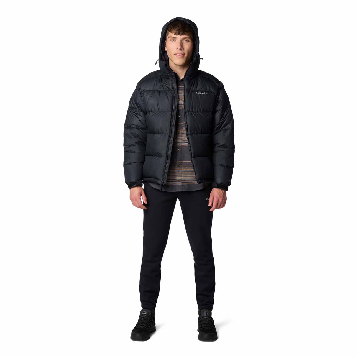 Columbia Pike Lake manteau d'hiver à capuchon pour homme face - Noir