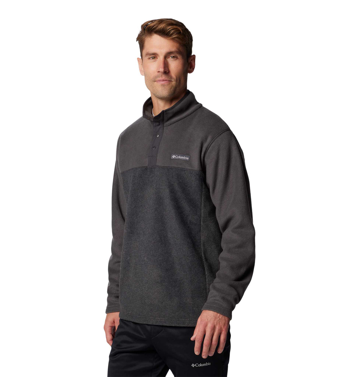 Columbia Steens Mountain II demi-fermeture à bouton-pressoir homme face - Charcoal heather / Shark