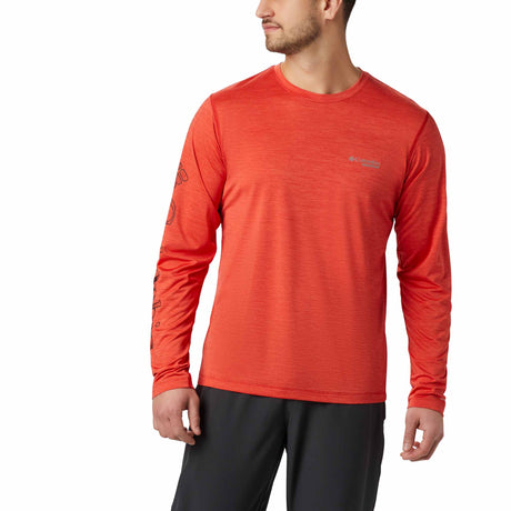 Columbia t-shirt manches longues Trinity Trail II pour homme - Rouge