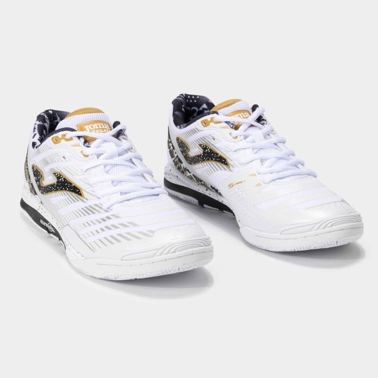 Joma Regate Rebound Futsal Indoor Soccer Shoes - White / Gold