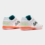 Joma Top Flex 2532- Futsal Indoor Soccer Shoes - White / Coral