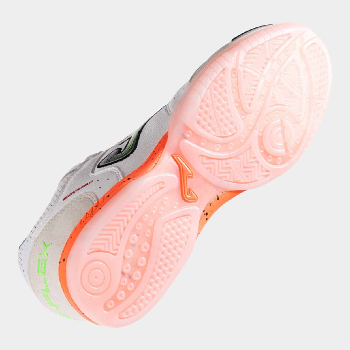 Joma Top Flex 2532- Futsal Indoor Soccer Shoes - White / Coral