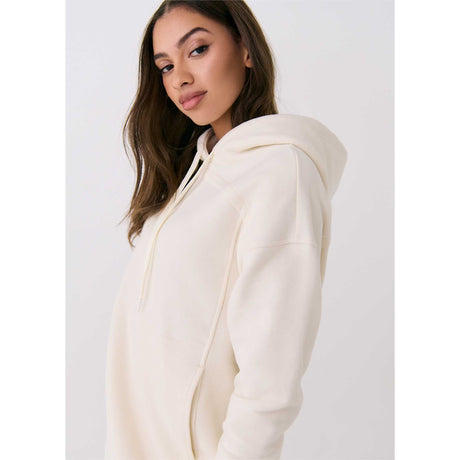 Lolë robe à capuchon en molleton Icon femme épaule - crème