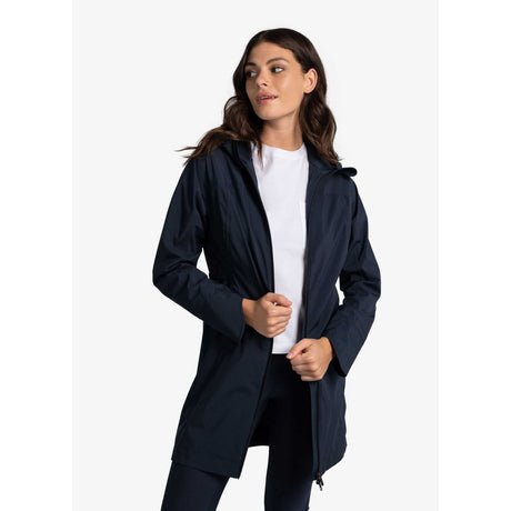 Lolë Element manteau long femme ouvert- bleu espace