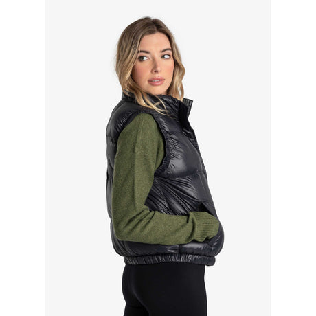 Lolë veste sans manches en duvet Rose pour femme lateral - Noir