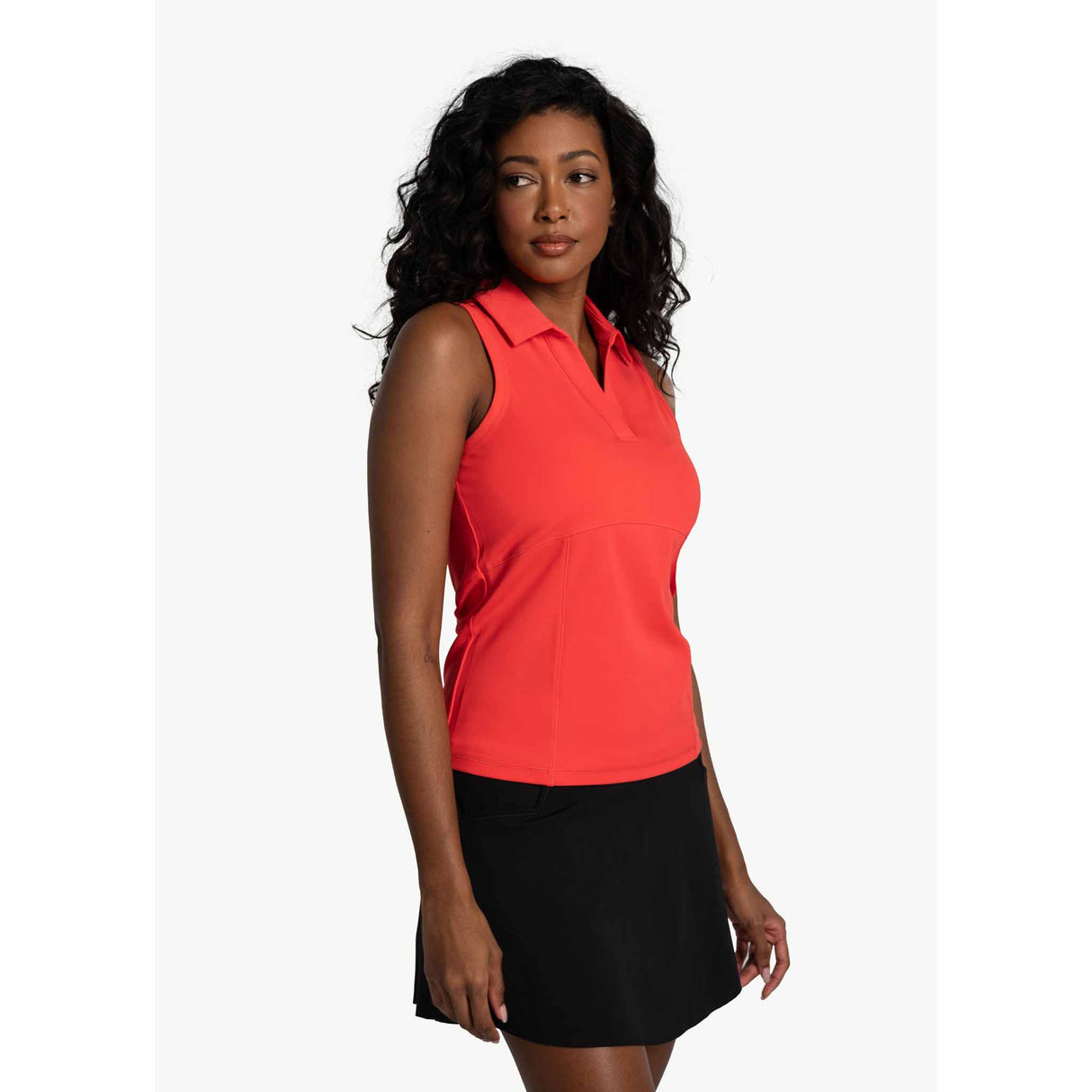 Lolë polo sans manches Step Up pour femme face -cayenne