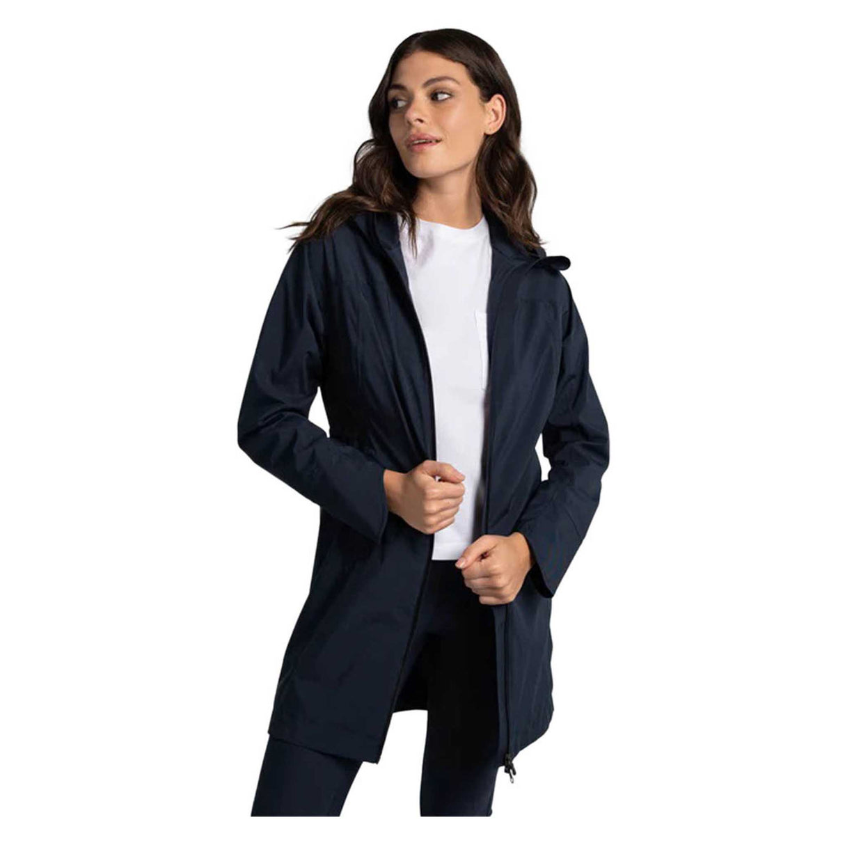 Lolë manteau de pluie Element long face - bleu espace