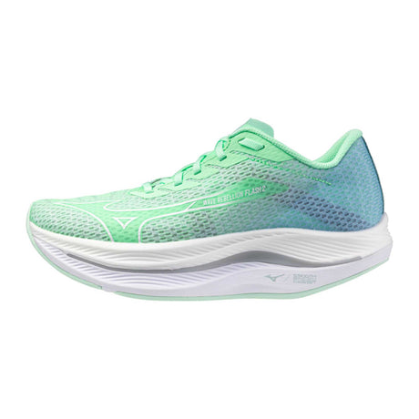 Mizuno Wave Rebellion Flash 2 chaussures de course femme - Neo Mint / White