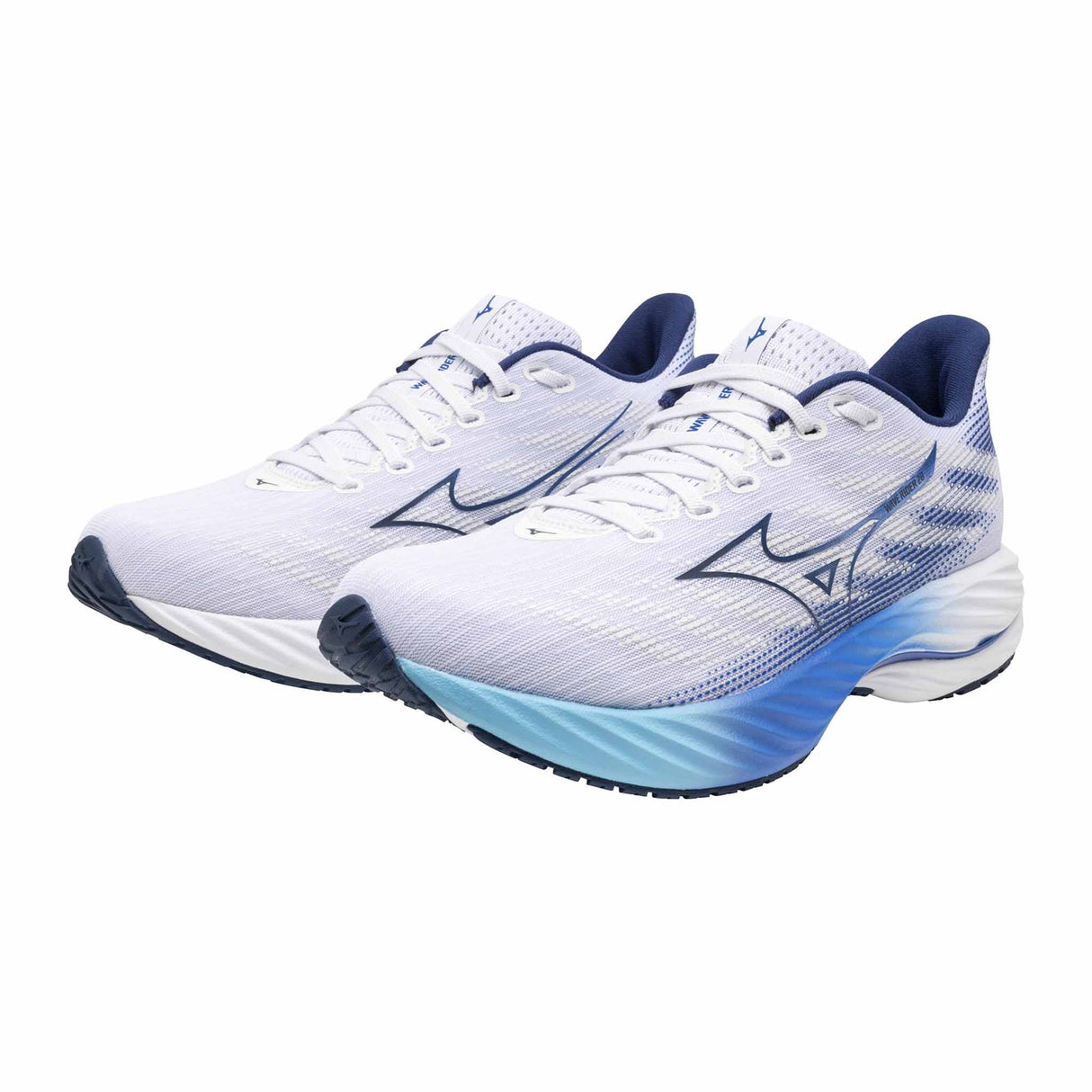 Mizuno Wave Rider 28 chaussures de course à pied pour homme - White / Estate Blue