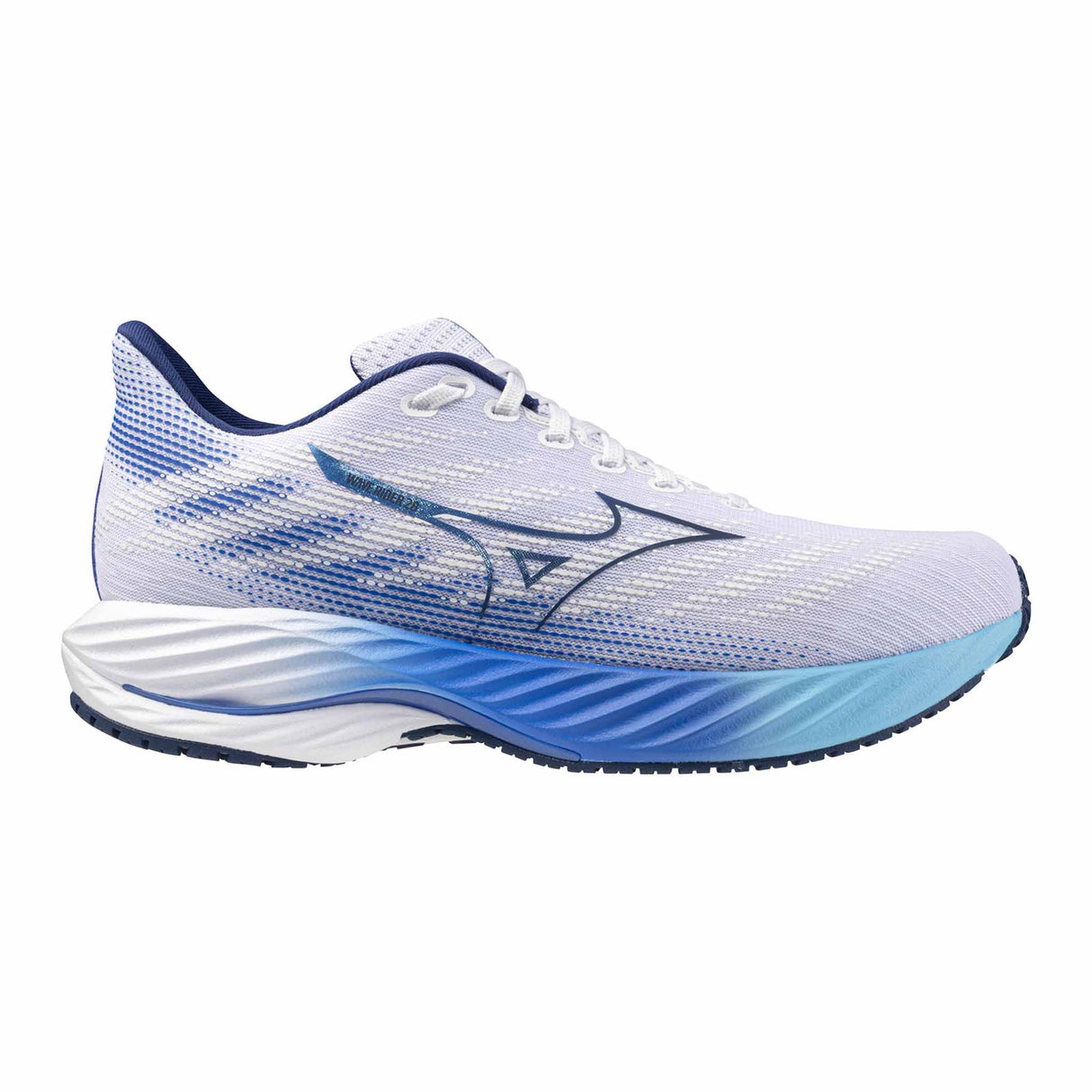 Mizuno Wave Rider 28 chaussures de course à pied pour homme - White / Estate Blue