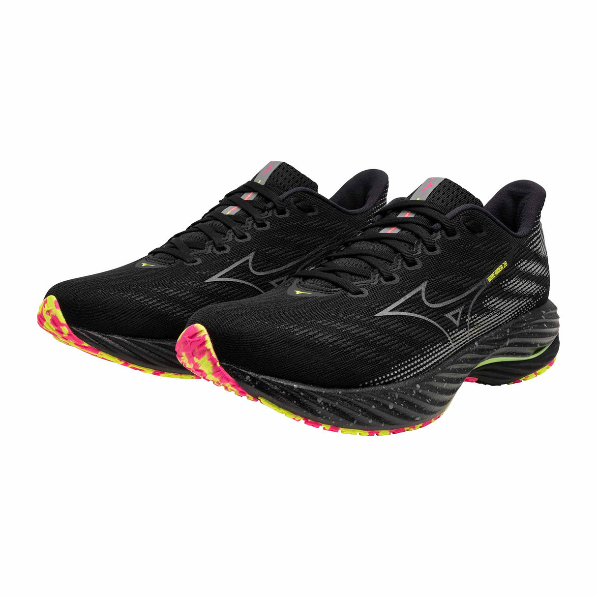 Mizuno Wave Rider 28 Men Running Shoes - Black / Pink Tetra