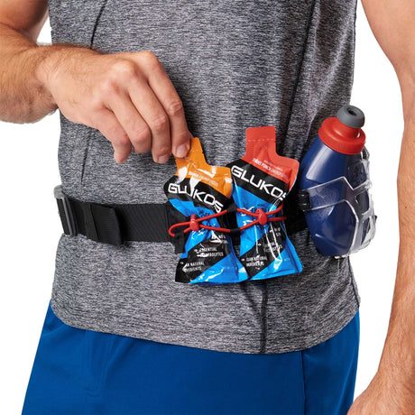 Nathan TrailMix Plus 3.0 ceinture d'hydratation de course à pied dos face- noir / rouge