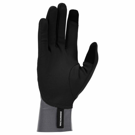 Nike Pacer Midweight Running Gloves for Men - Black / Smoke Grey / Silver