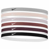 Nike Tipped Swoosh 6 Pk Headbands - Sail / Light Orewood Brown / Black