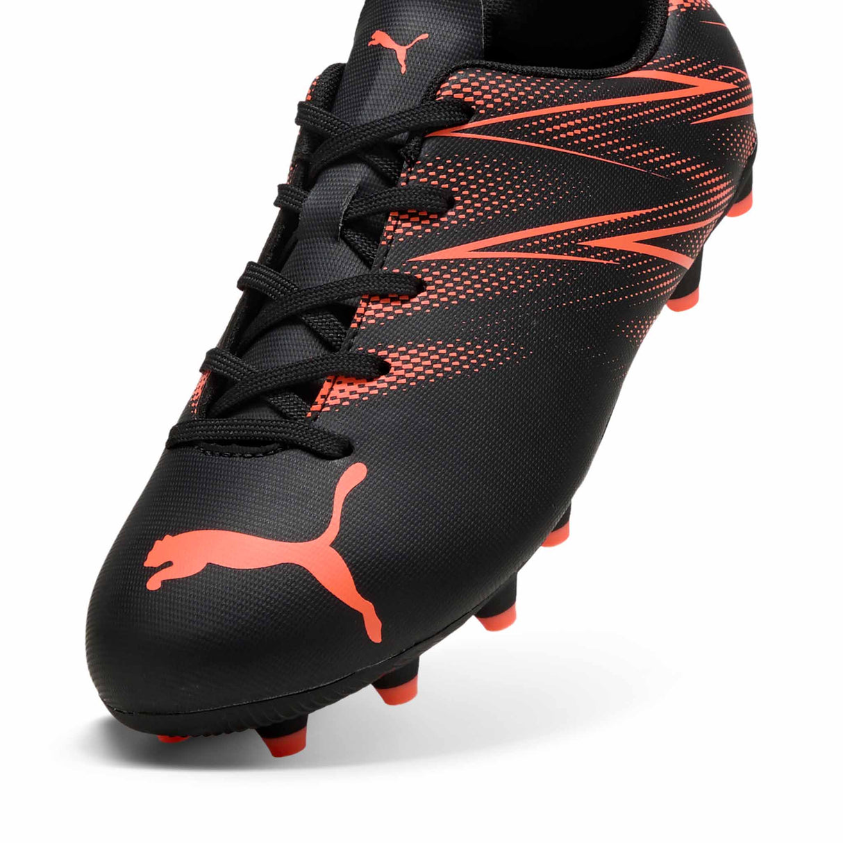 Puma Attacanto FG/AG Youth Soccer Cleats - Puma Black / Glowing Red