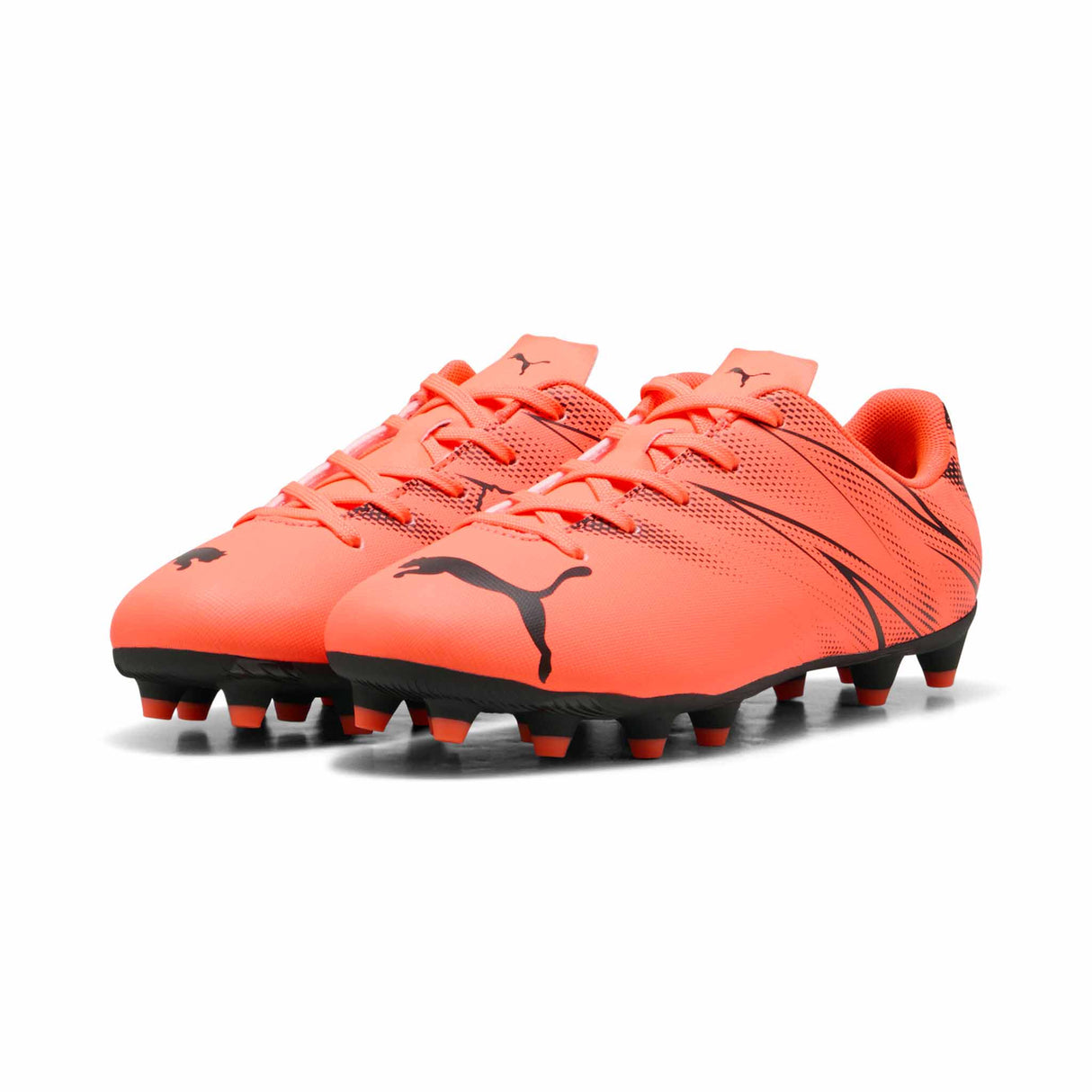 Puma Attacanto FG/AG Youth Soccer Cleats - Glowing Red / Puma Black