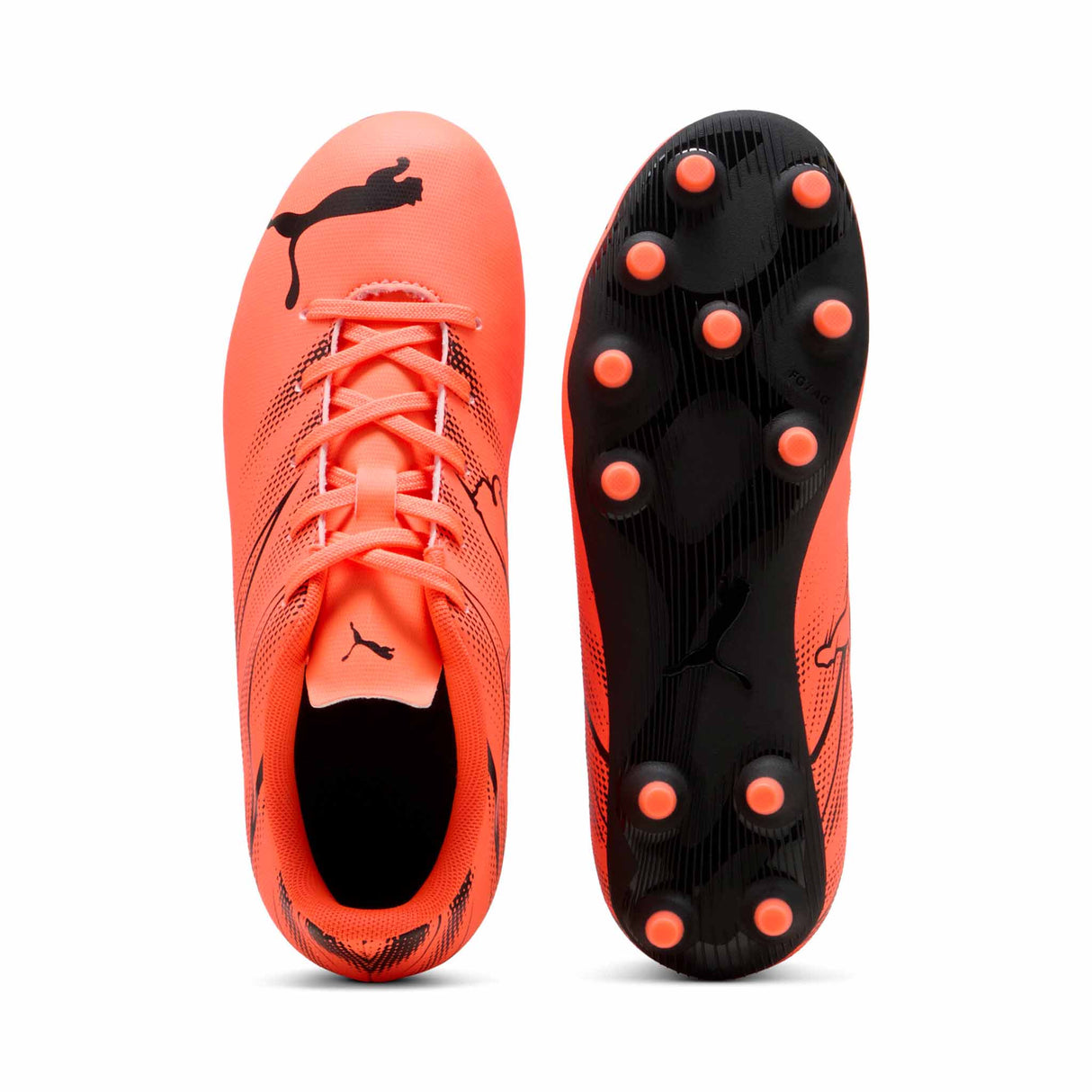 Puma Attacanto FG/AG Youth Soccer Cleats - Glowing Red / Puma Black