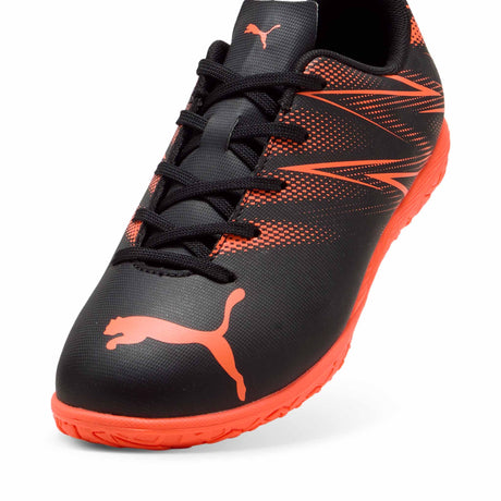 Puma Attacanto IT Youth Indoor Soccer Shoes - Puma Black / Glowing Red