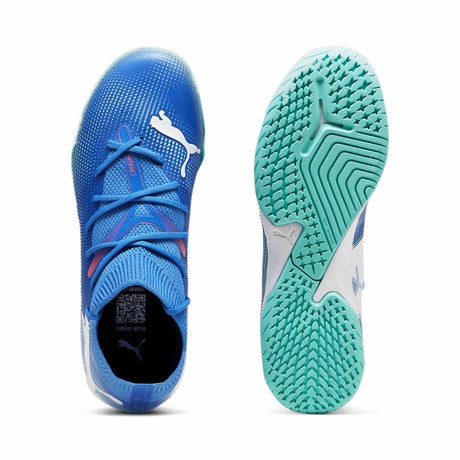 Puma Future 7 Match+ Mid IT Futsal junior chaussures de soccer interieur - Bluemazing / Puma White / Electric Peppermint