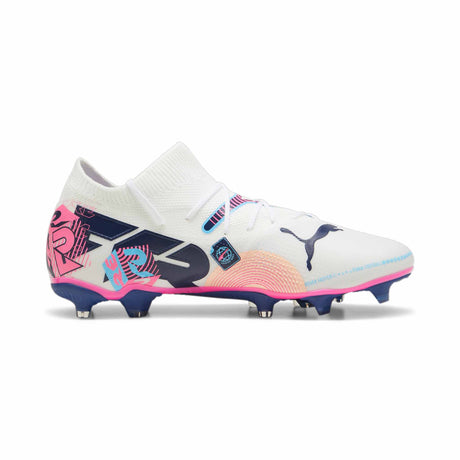 Puma Future 7 Match Vol. Up FG/AG chaussures de soccer à crampons - Puma White / Luminous Blue / Poison Pink