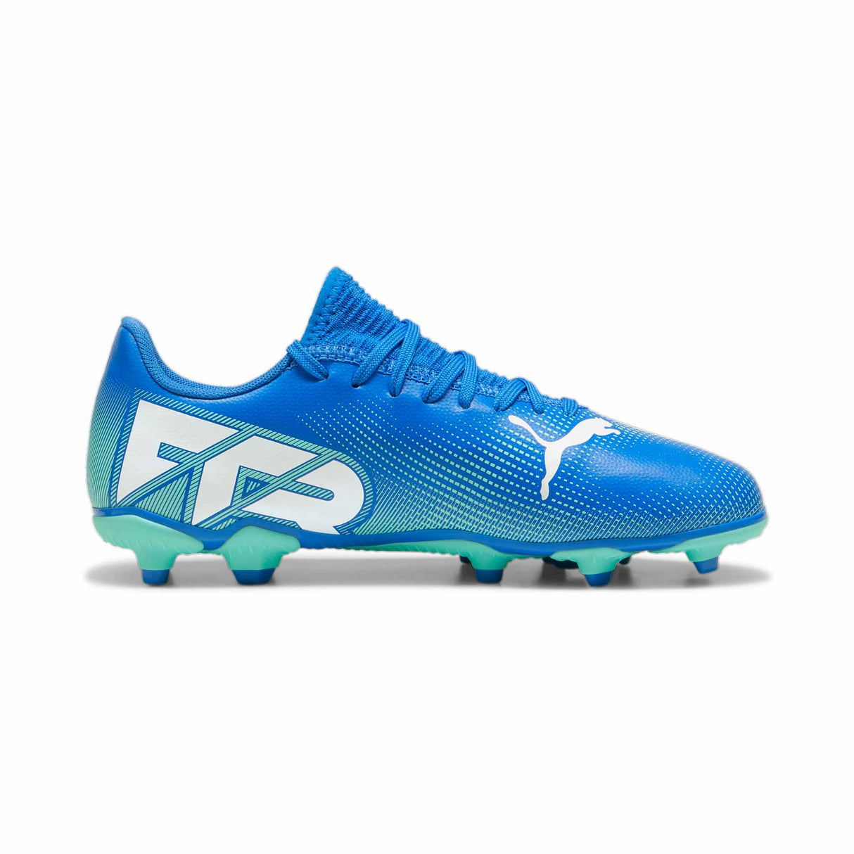 Puma Future 7 Play FG/AG chaussures de soccer à crampons junior - Bluemazing / Puma White / Electric Peppermint