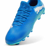 Puma Future 7 Play FG/AG chaussures de soccer à crampons junior - Bluemazing / Puma White / Electric Peppermint