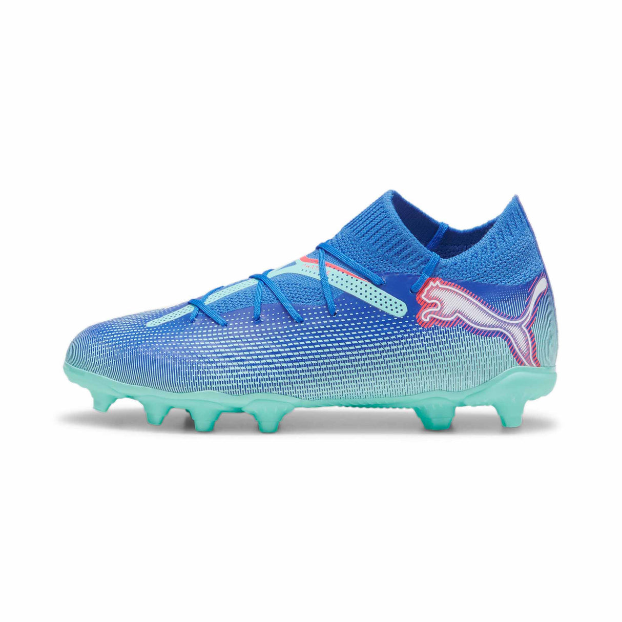 Puma Future 7 Pro FG/AG chaussures de soccer à crampons junior - Bluemazing  / Puma White / Electric Peppermint