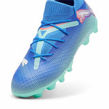 Puma Future 7 Pro FG/AG chaussures de soccer à crampons junior - Bluemazing  / Puma White / Electric Peppermint