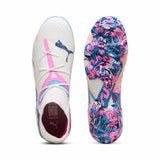 Puma Future 7 Ultimate Vol. Up FG/AG chaussures de soccer à crampons - Puma White / Luminous Blue / Poison Pink