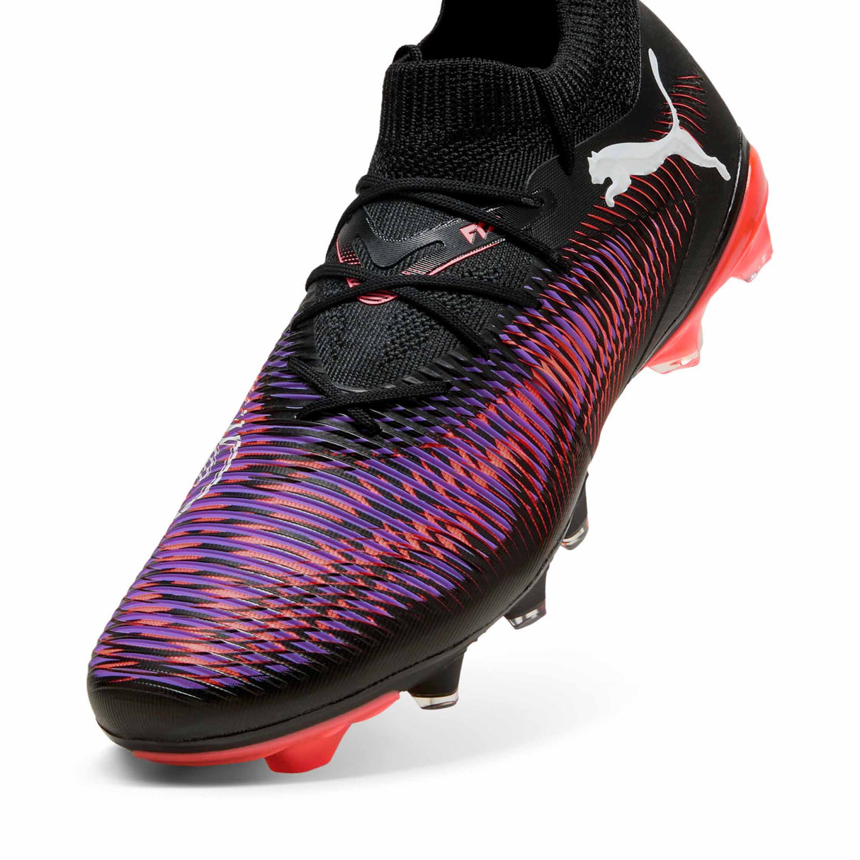 Puma Future 8 Match FG/AG Soccer Cleats - Puma Black / Puma White / Glowing Red