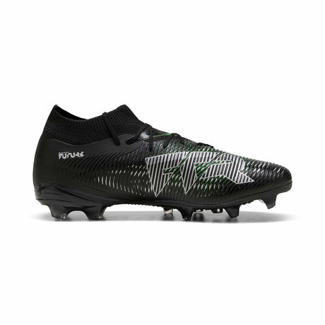 Puma Future 8 Match FG/AG Soccer Cleats lateral - Puma Black / Puma Silver / Fluo Green