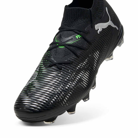 Puma Future 8 Match FG/AG Soccer Cleats pointe - Puma Black / Puma Silver / Fluo Green