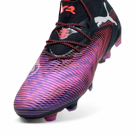 Puma Future 8 Ultimate FG/AG Soccer Cleats - Puma Black / Puma White / Glowing Red