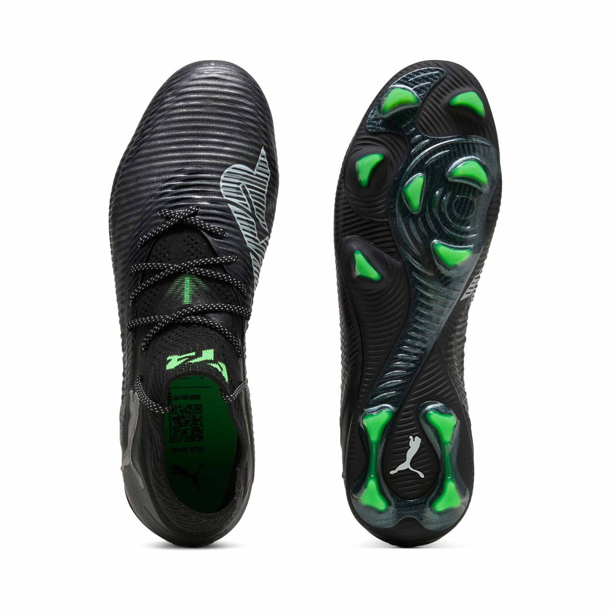 Puma Future 8 Ultimate FG/AG Soccer Cleats paire - Puma Black / Puma Silver / Fluo Green