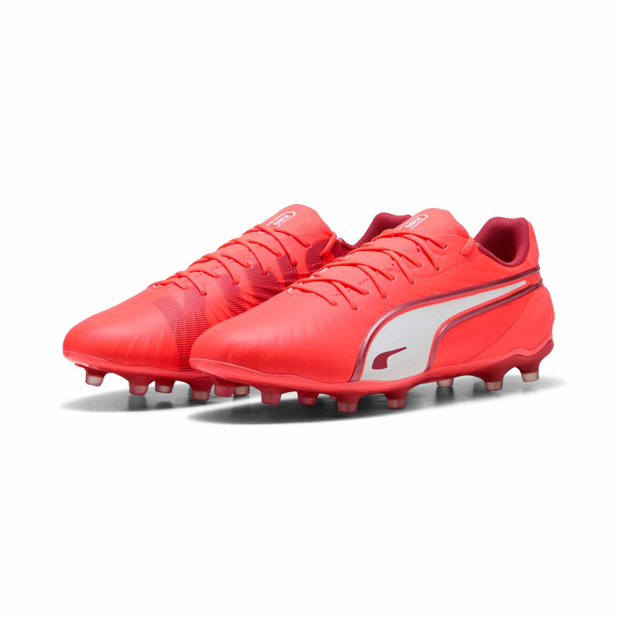 Puma King Match FG/AG Soccer Cleats - Glowing Red / Puma White