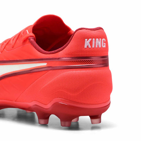 Puma King Match FG/AG Soccer Cleats - Glowing Red / Puma White