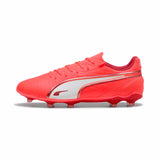 Puma King Match FG/AG Soccer Cleats - Glowing Red / Puma White