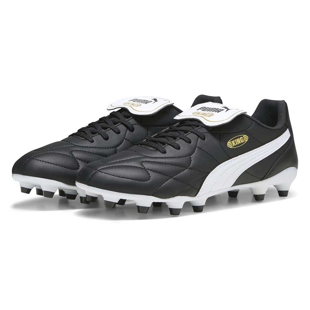 Puma King Top FG/AG souliers de soccer à crampons pour adultes paire- noir / blanc