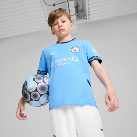 Maillot Manchester City FC domicile 24/25 Replica officiel Puma pour enfants - Team Light Blue / Marine Blue