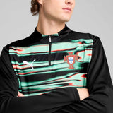 Puma Portugal Pre-Match 1/4 Zip Top - Puma Black / Puma White