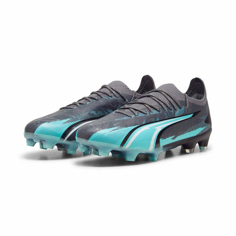 Puma Ultimate Rush FG/AG chaussures de soccer à crampons paire- strong grey / Puma white / Elektro Aqua