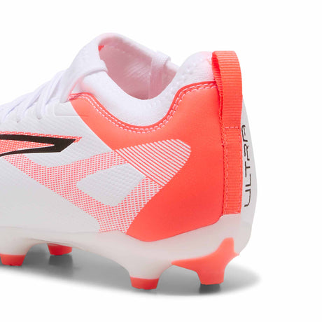 Puma Ultra 5 Match FG/AG Junior Soccer Cleats - Puma White / Puma Black / Glowing Red