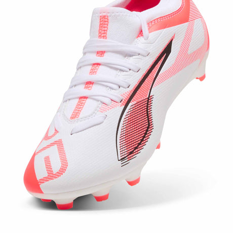 Puma Ultra 5 Match FG/AG Junior Soccer Cleats - Puma White / Puma Black / Glowing Red