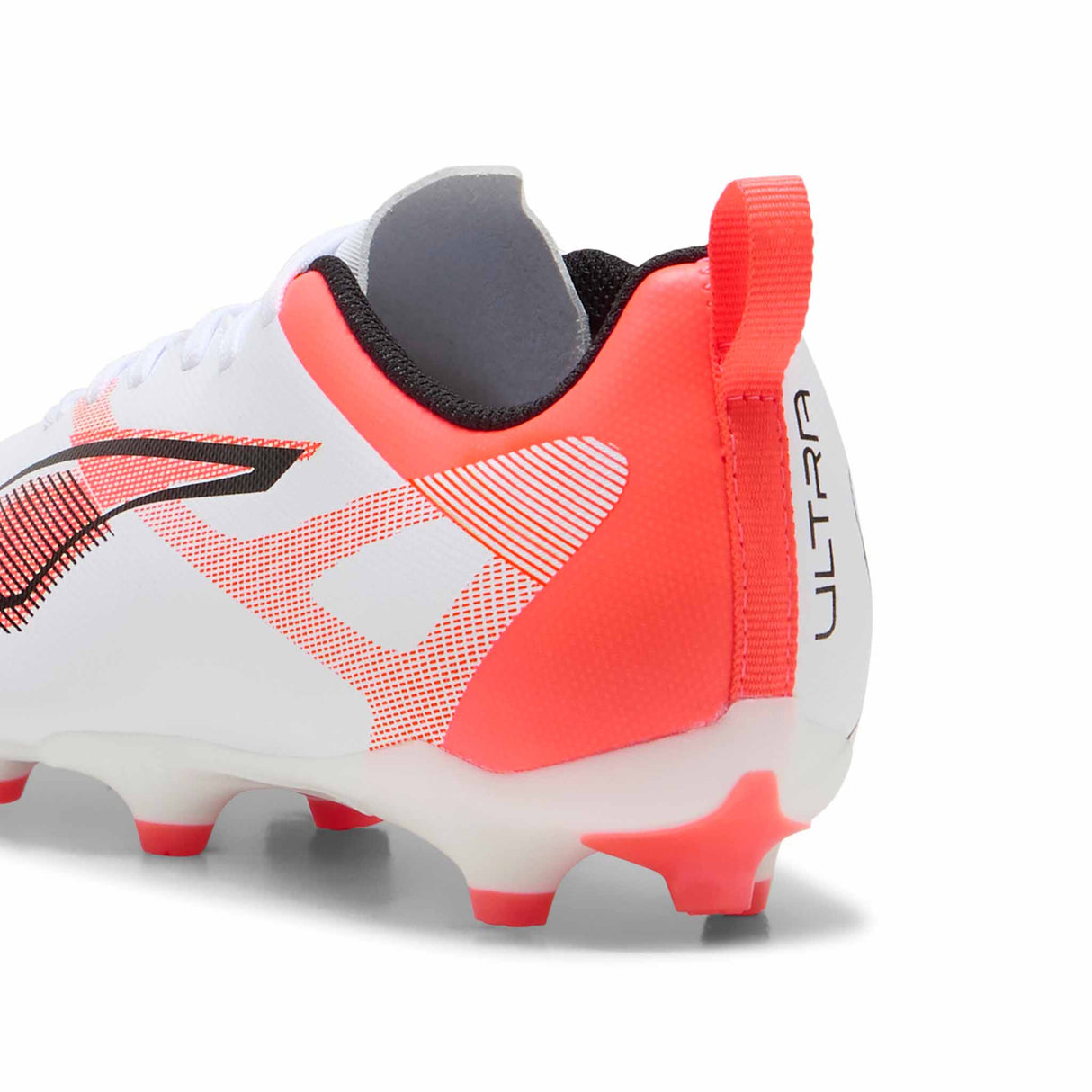 Puma Ultra 5 Play FG/AG JR Soccer Cleats - Puma White / Puma Black / Glowing Red