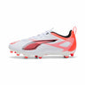 Puma Ultra 5 Play FG/AG JR Soccer Cleats - Puma White / Puma Black / Glowing Red