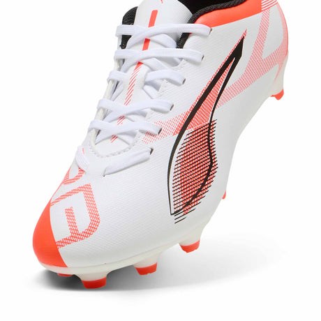 Puma Ultra 5 Play FG/AG JR Soccer Cleats - Puma White / Puma Black / Glowing Red