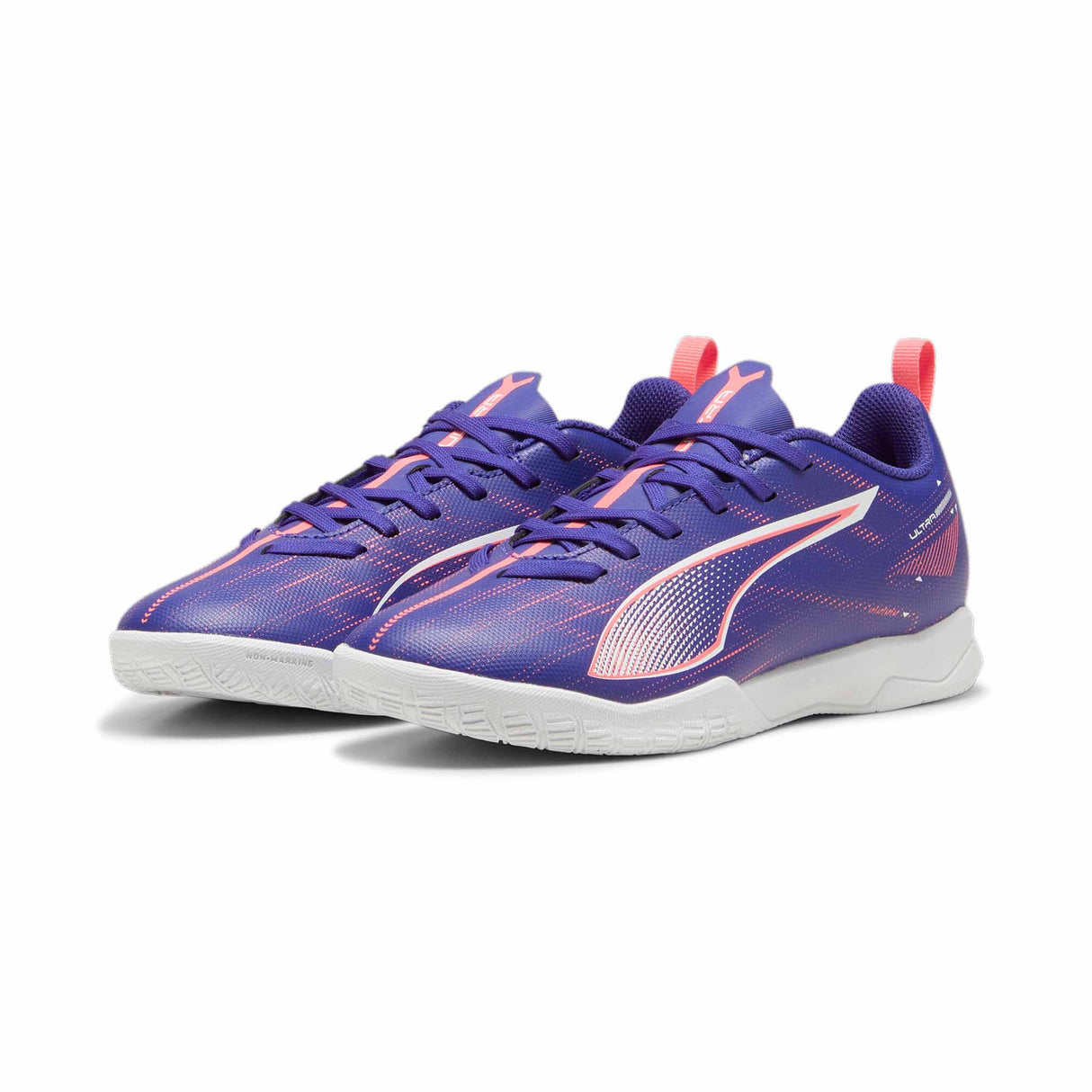 Puma Ultra 5 Play IT Indoor Soccer Shoes - Lapis Lazuli / Puma White / Sunset Glow